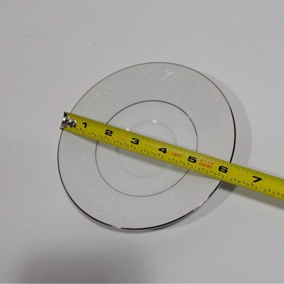 Majestic China Plymouth White Silver Floral Saucer Japan - Picture 6 of 9